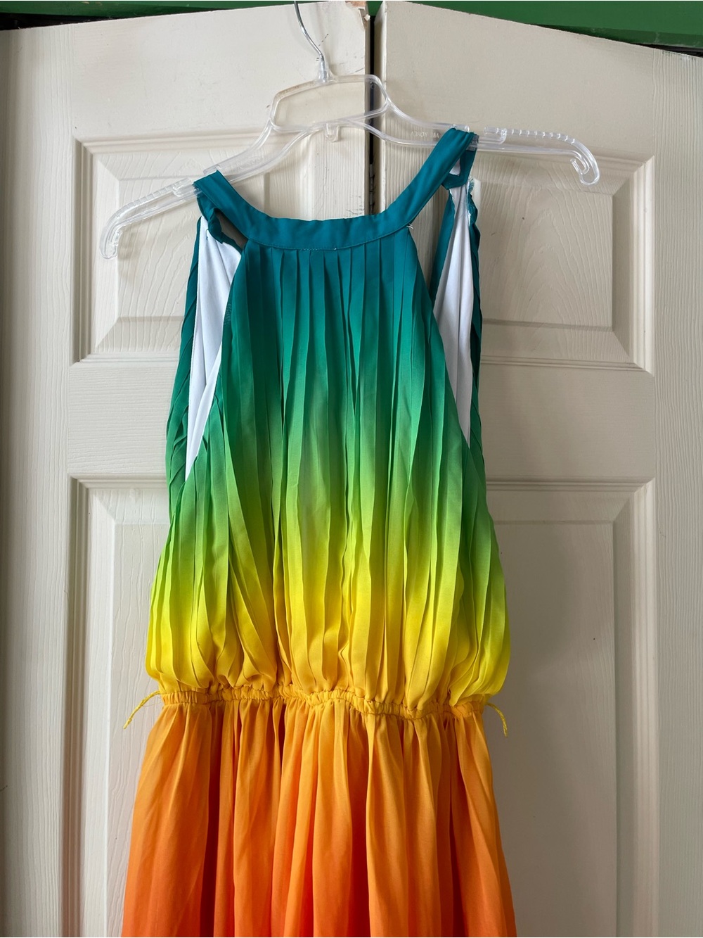 Rainbow Ombre Maxi Dress - Green to Purple - Picture 2 of 14